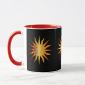Leo Sun Fire Sign Birth Monat Rot & Gold Tasse (Links)