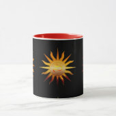Leo Sun Fire Sign Birth Monat Rot & Gold Tasse (Zentrum)