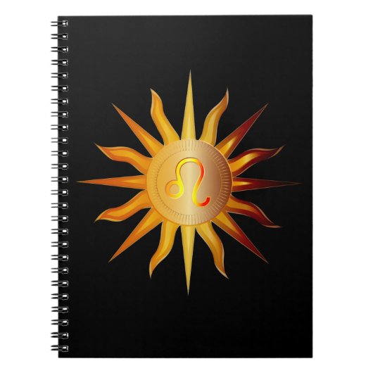 Leo Sun Fire Sign Birth Month Red & Gold Journal Notizblock (Vorderseite)