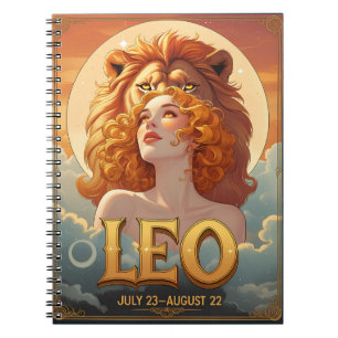 Leo Sun Sign July August Birthday Lion Notizblock