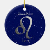 Leo Sun Zeichen mit Name Keramik Ornament (Hinten)