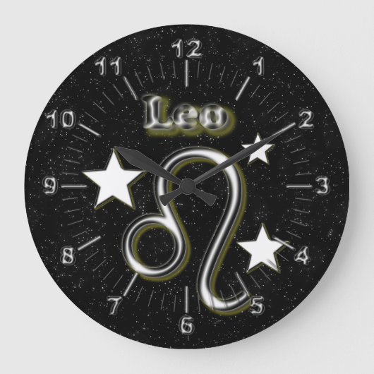 Leo-Symbol Große Wanduhr (Vorderseite)