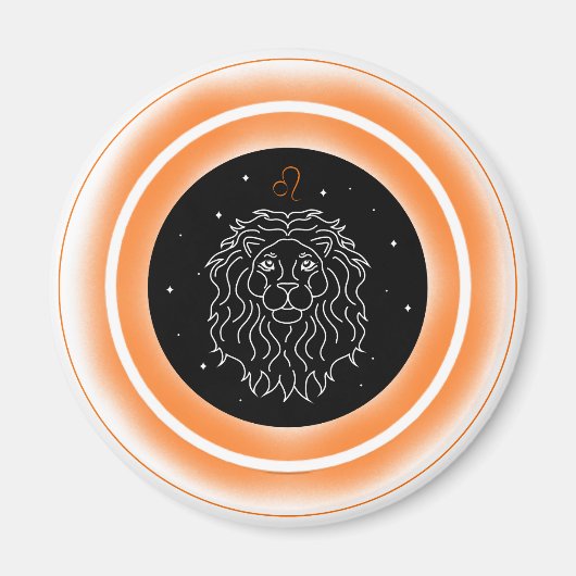 Leo Symbol – Minimal Astrology Emblem Magnet (Vorne)