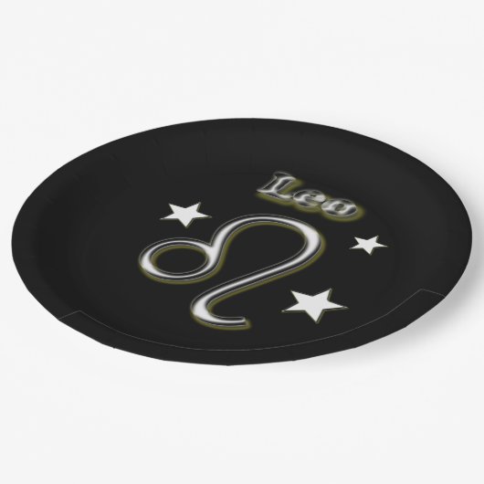 Leo-Symbol Pappteller (Schrägansicht)