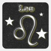 Leo-Symbol Quadratischer Aufkleber (Vorderseite)