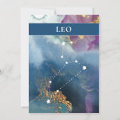 Leo Table Sign Celestial Watercolor Thema Einladung (Rückseite)