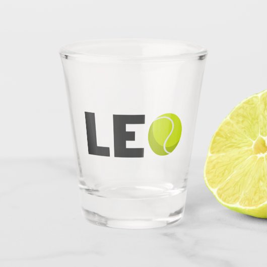 Leo Tennis Schnapsglas (Vorderseite)