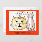 Leo The Cat - Halloween-Grußkarte Postkarte (Vorne/Hinten)