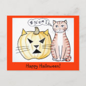 Leo The Cat - Halloween-Grußkarte Postkarte (Vorderseite)