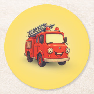 Leo the Fire Truck Kids's Paper Untersetzer