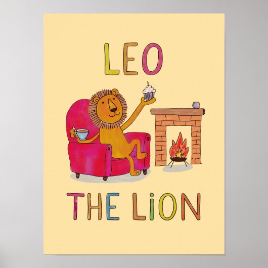 Leo the Lion art, King of the Sitting room Poster (Vorne)
