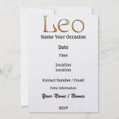 Leo the Lion Birthday - SRF Einladung (Rückseite)