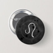 Leo the Lion Black & Silver Sternbild Button (Vorne & Hinten)