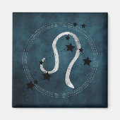 Leo the Lion Black & Silver Sternbild Magnet (Vorne)