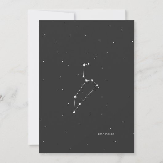 Leo, 'The Lion' Constellation Feiertagskarte (Vorderseite)