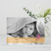 Leo the Lion Foto Birth Announcement Card Ankündigung (Stehend Vorderseite)