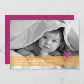 Leo the Lion Foto Birth Announcement Card Ankündigung (Vorne/Hinten)