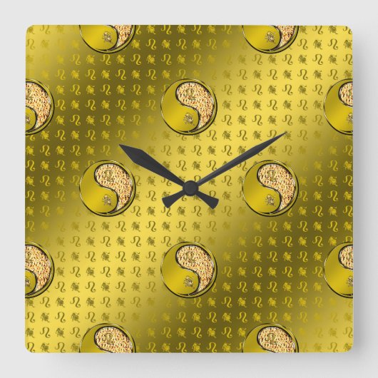 Leo the Lion Quadratische Wanduhr (Vorderseite)