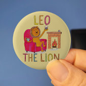 Leo the Lion, Teetrinker, niedlicher Zodiakonzern Button