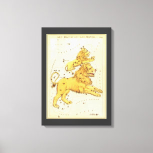 Leo the Lion Vintag Constellation Urania Mirror Leinwanddruck