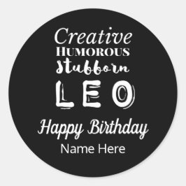 Leo the Lion Zodiac Fun Charakteristika Geburtstag Runder Aufkleber