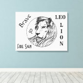 Leo The Lion Zodiac Leinwanddruck (Insitu (Holzboden))
