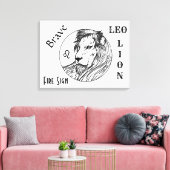 Leo The Lion Zodiac Leinwanddruck (Insitu (Wohnzimmer))
