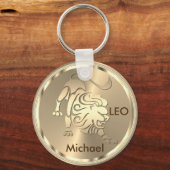 Leo the Lion - Zodiac Sign - Gold Schlüsselanhänger (Vorderseite)