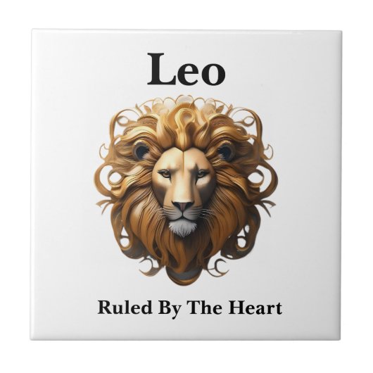 Leo The Lion: Zodiaks wildes Geburtszeichen Fliese (Vorderseite)