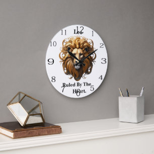 Leo The Lion: Zodiaks wildes Geburtszeichen Große Wanduhr