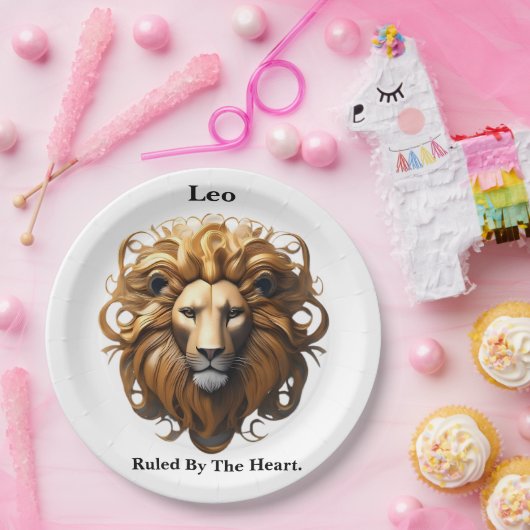 Leo The Lion: Zodiaks wildes Geburtszeichen Pappteller (Party)