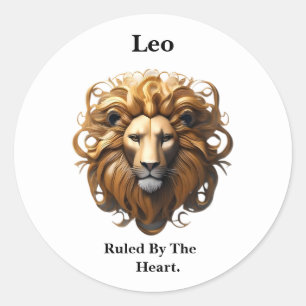 Leo The Lion: Zodiaks wildes Geburtszeichen Runder Aufkleber