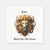 Leo The Lion: Zodiaks wildes Geburtszeichen Serviette (Vorderseite)