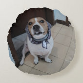 Leo the sweet and friendly jack russell rundes kissen (Vorderseite)