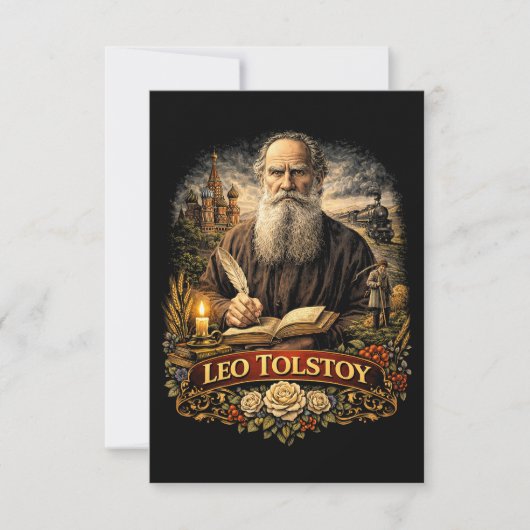 Leo Tolstoi Dankeskarte (Vorderseite)