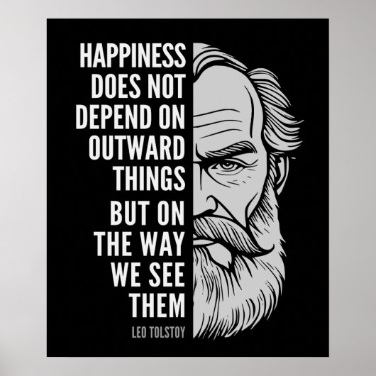 Leo Tolstoi Inspiration Zitat: Glück Poster (Vorne)
