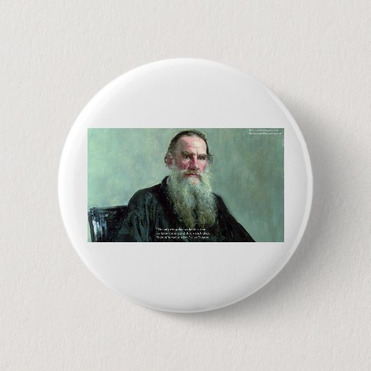 Leo Tolstoi "Know Nothing" Zitat GIfts T-Shirts Ka Button (Vorderseite)
