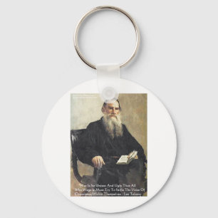 Leo Tolstoi - "Krieg ist ungerecht" - Zitate von W Schlüsselanhänger