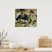 Leo Tolstoi mit seiner Ehefrau in Yasnaya Polyana Poster (Küche)