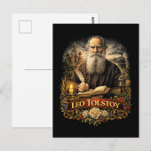 Leo Tolstoi Postkarte (Vorne/Hinten)