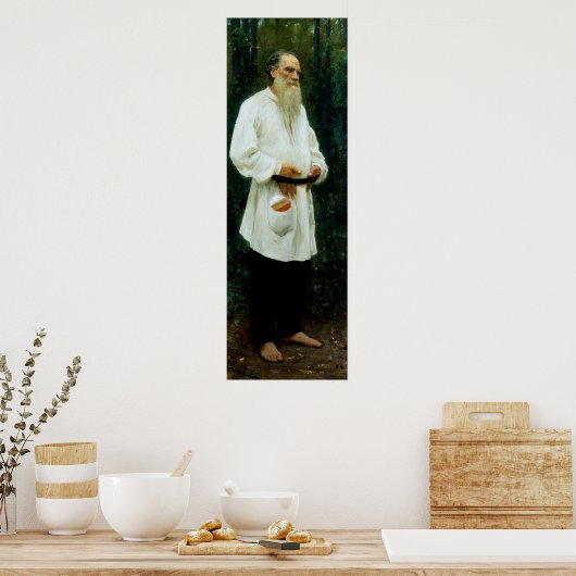 Leo Tolstoy Barefoot by Ilya Repin Poster (Küche)