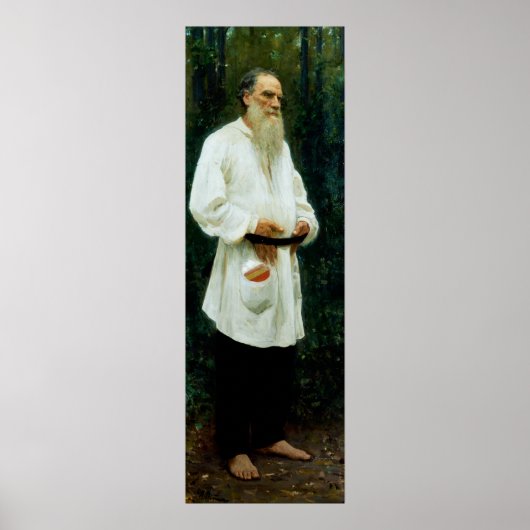 Leo Tolstoy Barefoot by Ilya Repin Poster (Vorne)