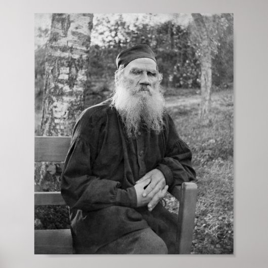 Leo Tolstoy - Portrait des russischen Autors Poster (Vorne)