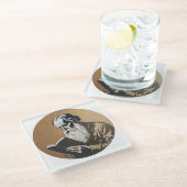 Leo Tolstoy Portrait - Goldene Illustration Glasuntersetzer (Schrägansicht)