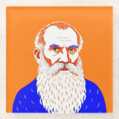 Leo Tolstoy Portrait - Grafik Glasuntersetzer (Vorderseite)