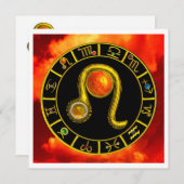 LEO TOPAZ, hellgelb, rot-orange Silber Ankündigung (Vorne/Hinten)