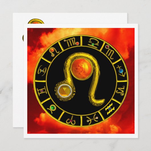 LEO TOPAZ, hellgelb, rot-orange Silber Ankündigung (Vorne/Hinten)