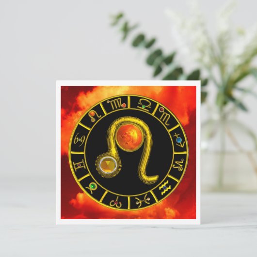 LEO TOPAZ, hellgelb, rot-orange Silber Ankündigung (Stehend Vorderseite)