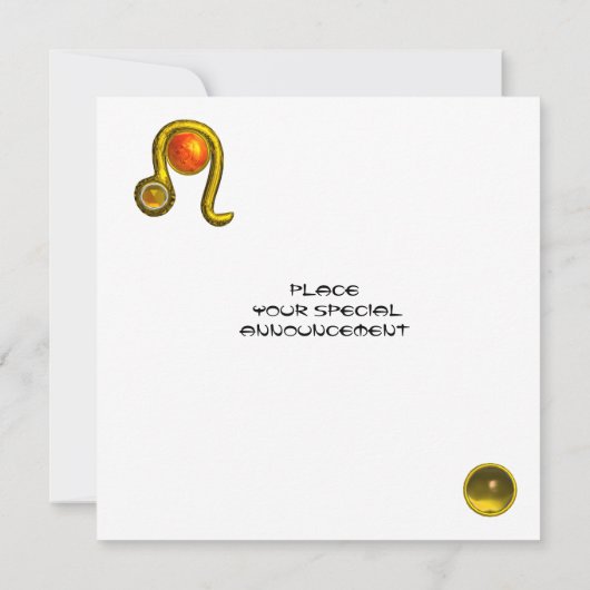 LEO TOPAZ, hellgelb, rot-orange Silber Ankündigung (Rückseite)