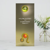 LEO TOPAZ MONOGRAM Gelb-orangefarbene Graustufen Einladung (Stehend Vorderseite)